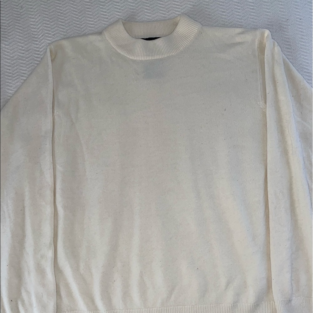 Basic white turtleneck sweater